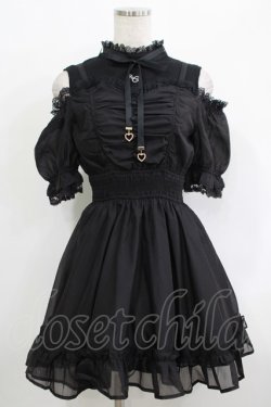 画像1: couture BY ROJITA / レイヤード風オフショルワンピース Free ブラック H-25-09-26-030-GO-OP-NS-ZH