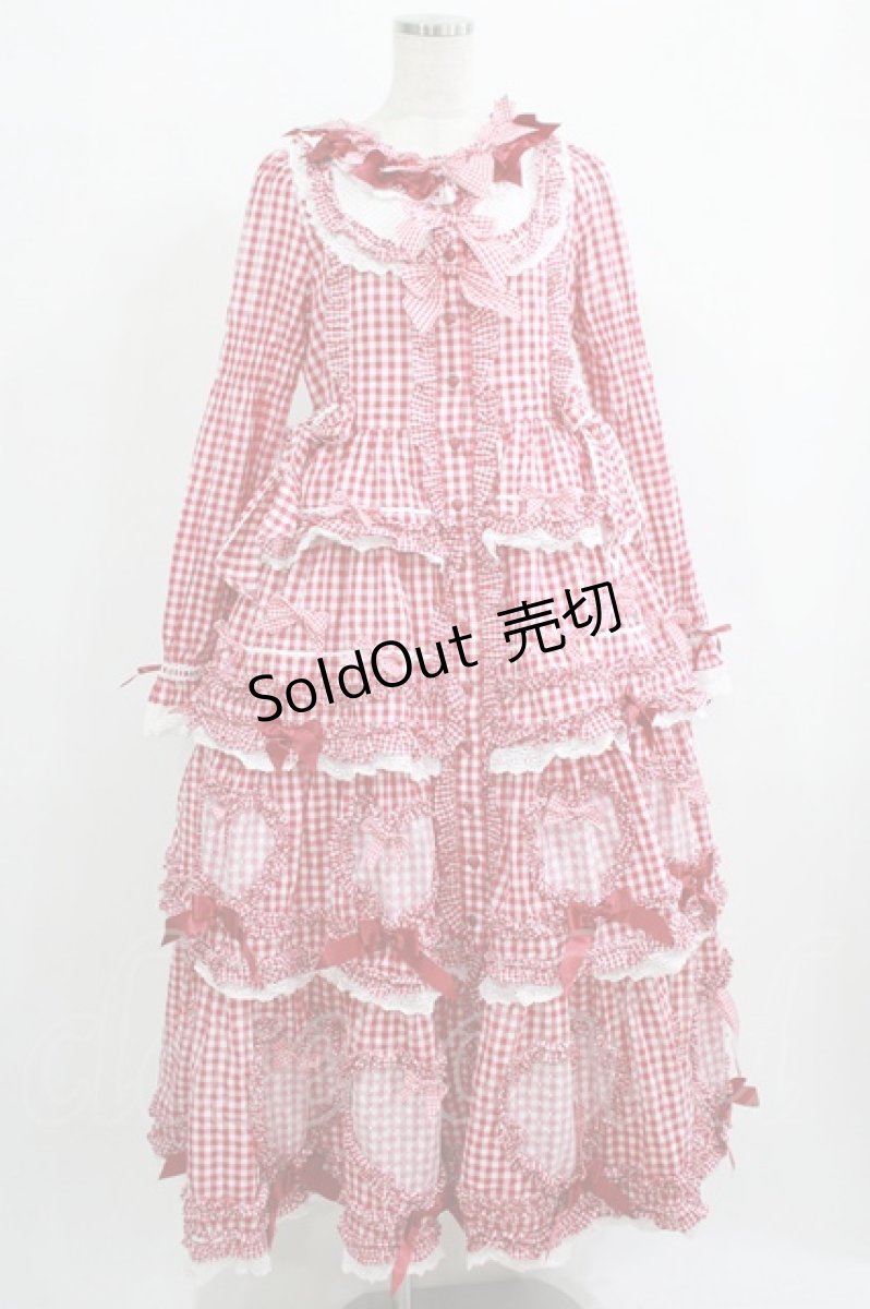 画像1: BABY,THE STARS SHINE BRIGHT / Sweet Gingham Dollロングワンピース Free エンジ H-25-09-26-005-BA-OP-NS-ZH (1)