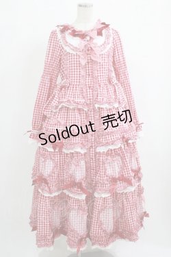 画像1: BABY,THE STARS SHINE BRIGHT / Sweet Gingham Dollロングワンピース Free エンジ H-25-09-26-005-BA-OP-NS-ZH