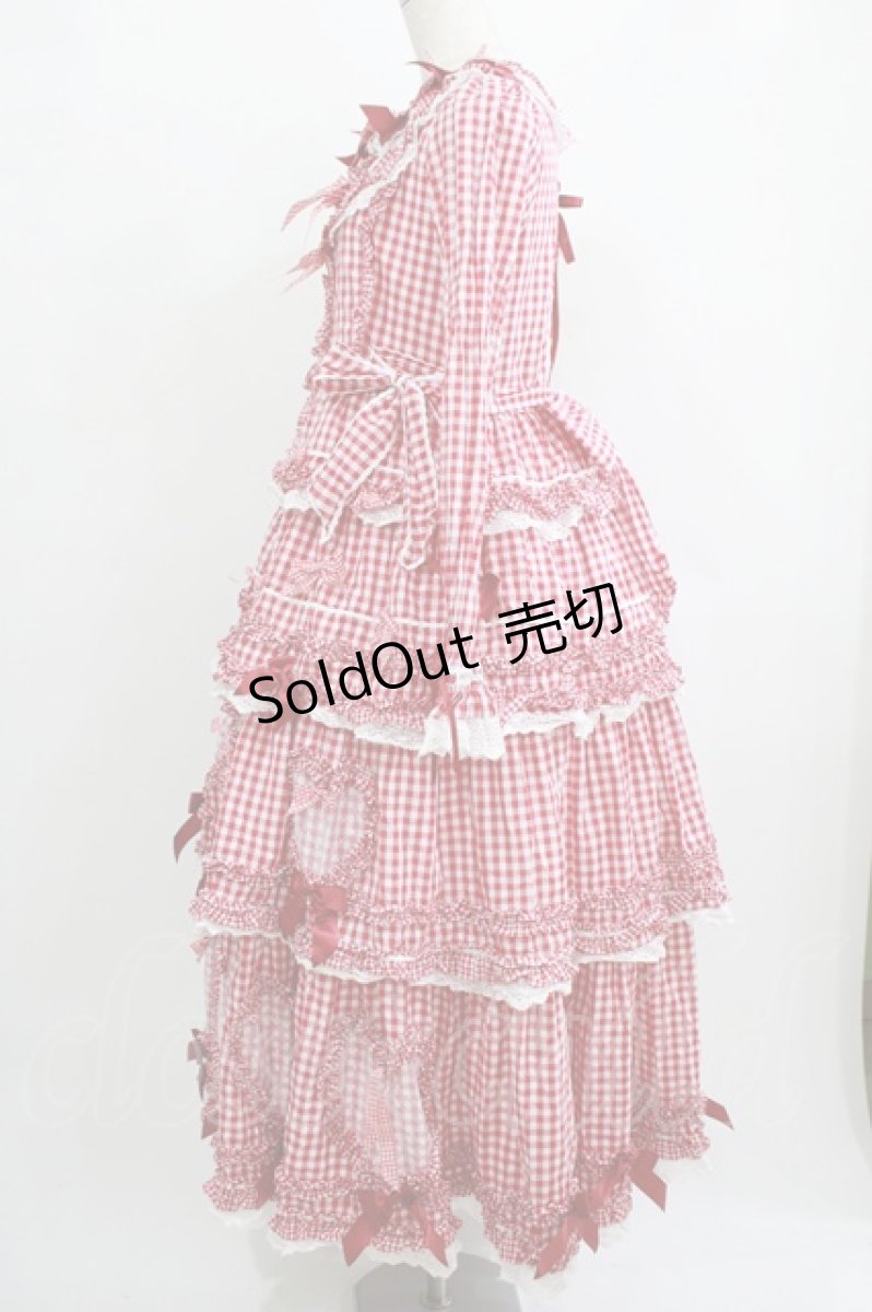 画像2: BABY,THE STARS SHINE BRIGHT / Sweet Gingham Dollロングワンピース Free エンジ H-25-09-26-005-BA-OP-NS-ZH (2)