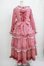 画像3: BABY,THE STARS SHINE BRIGHT / Sweet Gingham Dollロングワンピース Free エンジ H-25-09-26-005-BA-OP-NS-ZH (3)