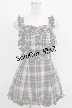 画像1: Ank Rouge / ハートエプロンSETUP M ピンクチェック H-25-09-26-039-CA-OP-NS-ZH