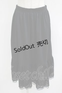 画像1: axes femme / フラワーレースミディペチスカート Free ブラック H-25-09-26-040-AX-SK-NS-ZH