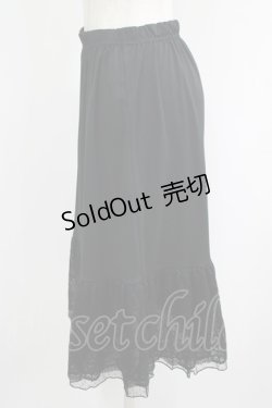 画像2: axes femme / フラワーレースミディペチスカート Free ブラック H-25-09-26-040-AX-SK-NS-ZH