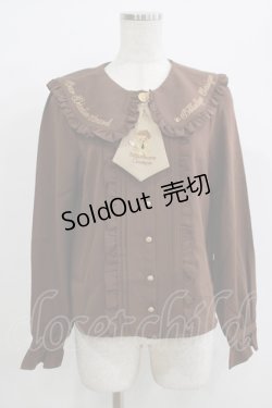 画像1: Amavel / くまの探偵さん ネクタイ&チェックリボンブラウス Free ブラウン H-25-09-26-048-CA-BL-NS-ZH