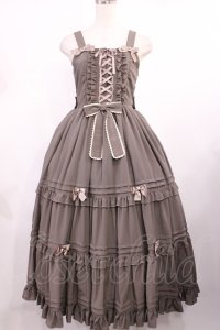 metamorphose / レースアップティアードロングジャンパースカート Free グレージュ H-25-09-26-1001-ME-OP-NS-ZH