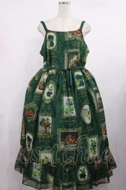 画像1: Perla nell' ostrica / Fruit Still Life Art Museum Jumper Skirt L グリーン H-25-09-26-1003-EL-OP-NS-ZH