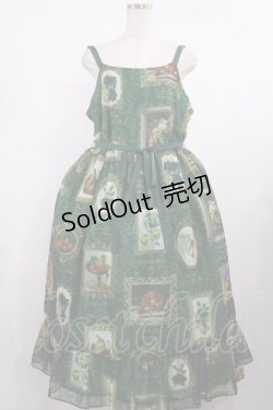 画像1: Perla nell' ostrica / Fruit Still Life Art Museum Jumper Skirt L グリーン H-25-09-26-1003-EL-OP-NS-ZH