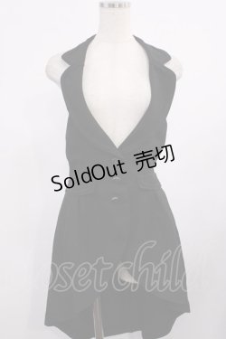 画像1: axes femme POETIQUE / ホルターロングベスト M ブラック H-25-09-26-1024-AX-TO-NS-ZH