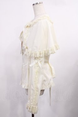 画像2: metamorphose / 【プラスサイズ】ケープ付き丸襟ブラウス プラスサイズ アイボリー H-25-09-26-1030-ME-BL-NS-ZH