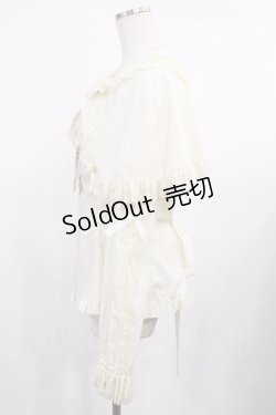 画像2: metamorphose / 【プラスサイズ】ケープ付き丸襟ブラウス プラスサイズ アイボリー H-25-09-26-1030-ME-BL-NS-ZH