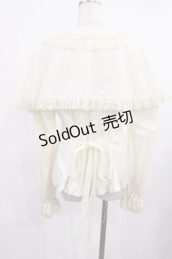 画像3: metamorphose / 【プラスサイズ】ケープ付き丸襟ブラウス プラスサイズ アイボリー H-25-09-26-1030-ME-BL-NS-ZH