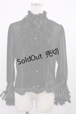 画像1: ALICE and the PIRATES / メアリアローズシフォンブラウス Free ブラック H-25-09-26-1031-PA-BL-NS-ZH