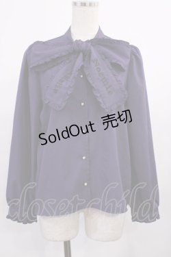 画像1: NOEMIE / ゴシックフリルオープンショルダーボウタイブラウス M 紫 H-25-09-26-1033-LO-BL-YZ-ZH