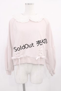 画像1: Secret Honey / 襟付きレースアップトップス Free ピンク H-25-09-26-1035-CA-TO-NS-ZH
