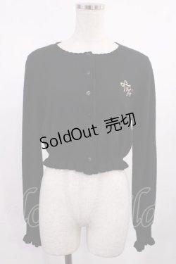 画像1: Angelic Pretty / リボン刺繍ニットカーディガン Free ブラック H-25-09-26-1036-AP-TO-NS-ZH