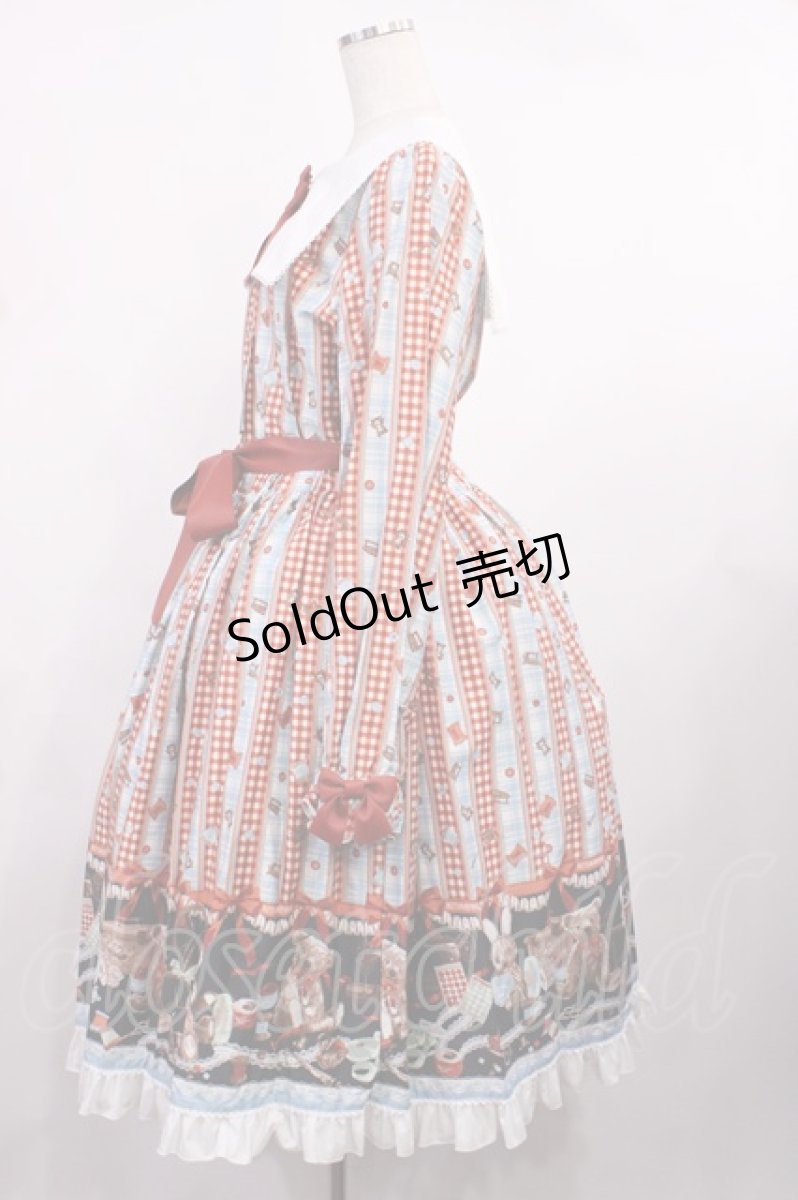 画像2: metamorphose / Happy Sewing Timeワンピース サイズ1 サックス赤 H-25-09-26-1007-ME-OP-NS-ZH (2)