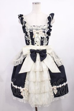 画像1: BABY,THE STARS SHINE BRIGHT / グラスグリーンのPastoral お花摘みの少女ジャンパースカート Free ブラック H-25-09-26-1012-BA-OP-NS-ZH