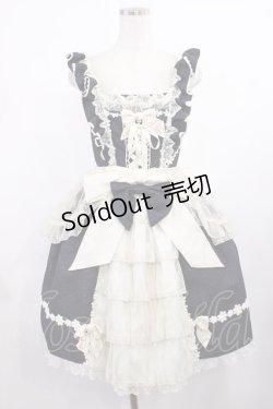 画像1: BABY,THE STARS SHINE BRIGHT / グラスグリーンのPastoral お花摘みの少女ジャンパースカート Free ブラック H-25-09-26-1012-BA-OP-NS-ZH