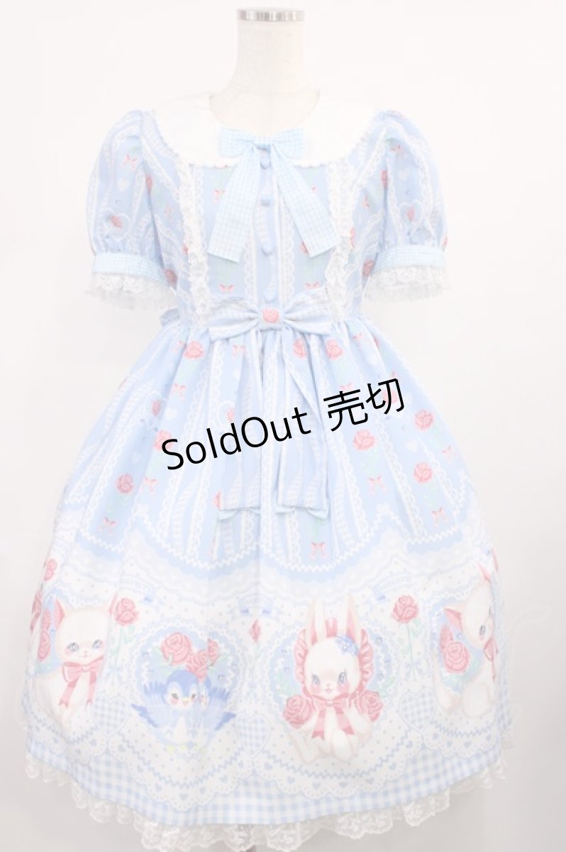 画像1: Angelic Pretty / Be My Valentineワンピース Free サックス H-25-09-26-1017-AP-OP-NS-ZH (1)