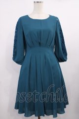 axes femme / タックデザインドレス M ブルーグリーン H-25-09-26-1021-AX-OP-NS-ZH