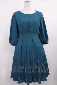 axes femme / タックデザインドレス M ブルーグリーン H-25-09-26-1021-AX-OP-NS-ZH