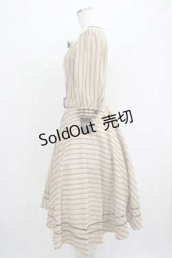 画像2: Innocent World / 英国調ストライプワンピース L カフェオレ×ショコラ H-25-09-26-001-IW-OP-NS-ZH