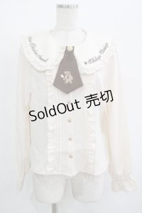 Amavel / くまの探偵さん ネクタイ&チェックリボンブラウス Free アイボリー H-25-09-26-051-CA-BL-NS-ZH