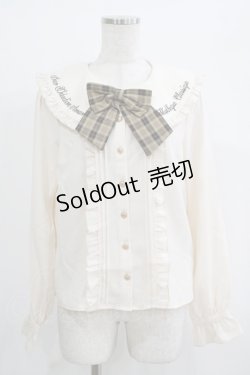 画像2: Amavel / くまの探偵さん ネクタイ&チェックリボンブラウス Free アイボリー H-25-09-26-051-CA-BL-NS-ZH