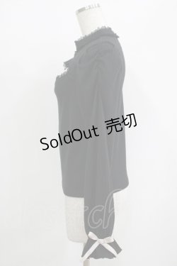 画像2: Rojita / ロゴ刺繍デコルテ開きリブトップス Free ブラック H-25-09-26-056-LO-TO-NS-ZH