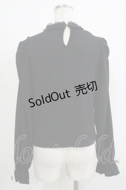 画像3: Rojita / ロゴ刺繍デコルテ開きリブトップス Free ブラック H-25-09-26-056-LO-TO-NS-ZH