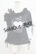 LIZ LISA / ワンショルダープリントTシャツ Free ブラック H-25-09-26-059-LO-TO-NS-ZH