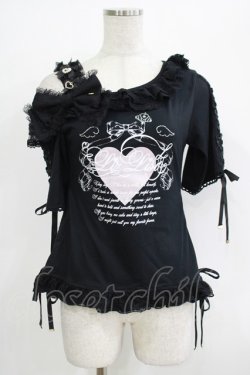 画像1: LIZ LISA / ワンショルダープリントTシャツ Free ブラック H-25-09-26-059-LO-TO-NS-ZH