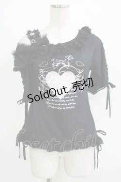 画像1: LIZ LISA / ワンショルダープリントTシャツ Free ブラック H-25-09-26-059-LO-TO-NS-ZH