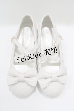 画像1: axes femme kawaii / クロスベルトリボンパンプス L(24.5cm) 生成り H-25-09-26-081-AX-SH-NS-ZH