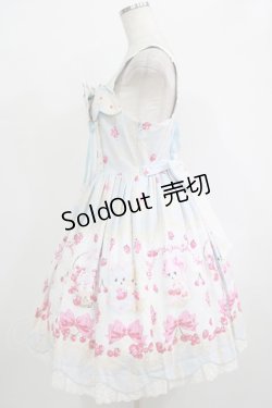 画像2: BABY,THE STARS SHINE BRIGHT / なかよしくみゃちゃんのいちごとレースのミルフィーユ柄ジュディジャンパースカート Free リリアンちゃんいろ（サックス） H-25-09-26-008-BA-OP-NS-ZH