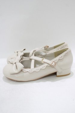 画像2: axes femme kawaii / クロスベルトリボンパンプス L(24.5cm) 生成り H-25-09-26-081-AX-SH-NS-ZH