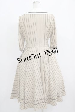 画像3: Innocent World / 英国調ストライプワンピース L カフェオレ×ショコラ H-25-09-26-001-IW-OP-NS-ZH