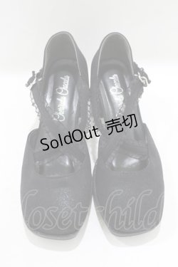 画像1: Cherirulu Chocola / 太ヒールパンプス M ブラック H-25-09-27-038-GO-SH-NS-ZH