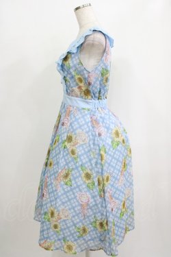 画像2: axes femme POETIQUE / ヒマワリ&アイスサマーワンピース M サックス H-25-09-27-041-AX-OP-NS-ZH