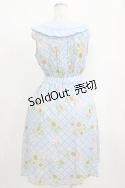 画像3: axes femme POETIQUE / ヒマワリ&アイスサマーワンピース M サックス H-25-09-27-041-AX-OP-NS-ZH