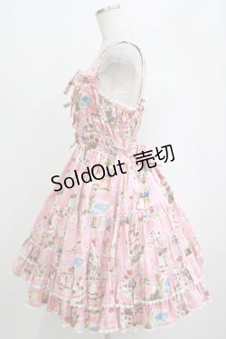 画像2: metamorphose / お菓子のお家シャーリングジャンパースカート Free ピンク H-25-09-27-042-ME-OP-NS-ZH