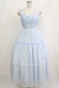 Lovely Tency / 眞白ありすコラボ/ティアードジャンパースカート S サックス H-25-09-27-044-GO-OP-NS-ZH