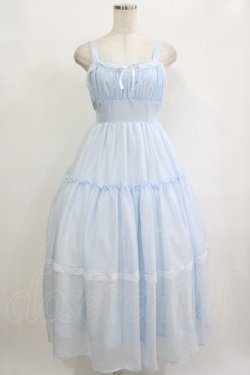 画像1: Lovely Tency / 眞白ありすコラボ/ティアードジャンパースカート S サックス H-25-09-27-044-GO-OP-NS-ZH