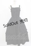 axes femme kawaii / ロマンティックフリルジャンパースカート M ブラック H-25-09-27-047-AX-OP-NS-ZH