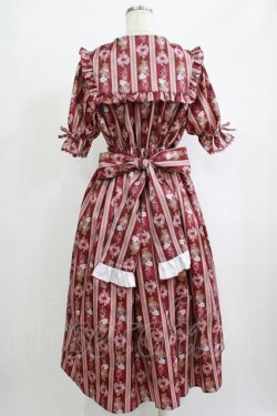 画像3: axes femme kawaii / RosyBear柄ワンピース M ワイン H-25-09-27-050-AX-OP-NS-ZH