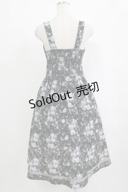 画像3: axes femme / ロマンティックローズ柄ジャンパースカート Free ブラック H-25-09-27-051-AX-OP-NS-ZH