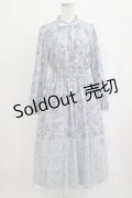 axes femme / ベリー柄ロングワンピース M サックス H-25-09-27-052-AX-OP-NS-ZH