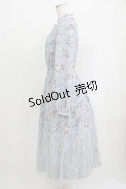 画像2: axes femme / ベリー柄ロングワンピース M サックス H-25-09-27-052-AX-OP-NS-ZH