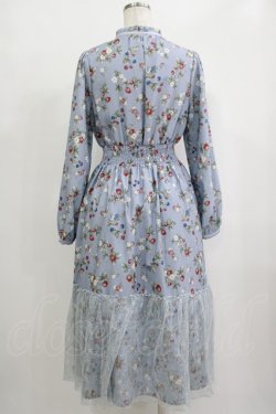 画像3: axes femme / ベリー柄ロングワンピース M サックス H-25-09-27-052-AX-OP-NS-ZH